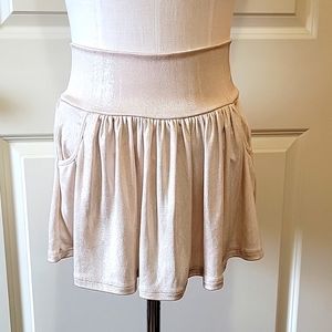 Gold/Ivory Mini Skirt w functioning pockets & Thick Waistband
